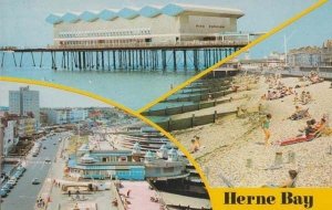 Herne Bay Pavillion Kent Folkestone Beach Lilos Lilo Sandcastles 1970s Postcard