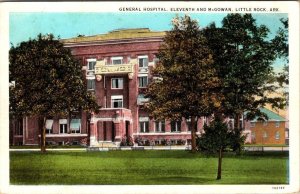 Little Rock, AR Arkansas  GENERAL HOSPITAL~Eleventh & McGowan  1932 Postcard