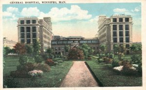 Vintage Postcard General Hospital Medical Building Winnepeg Manitoba Canada