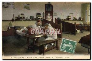 Old Postcard Army's letter The trooper Babillarde
