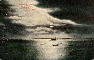 Massachusetts Boston Harbor By Moonlight