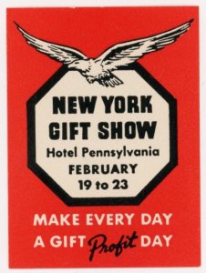 1930s-40s New York Gift Show Hotel Pennsylvania Poster Stamp F224