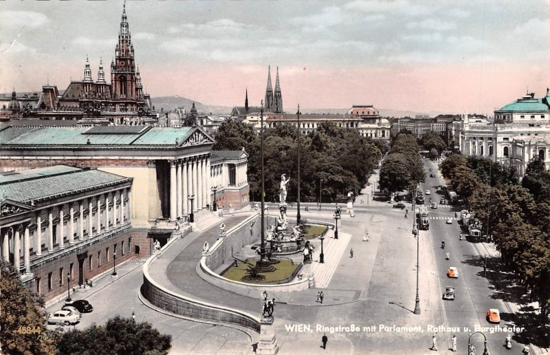 Ringstrabe mit Parlament Wien Austria 1962 