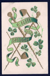Erin Go Bragh canes pipes & 4-leaf clover used c1908