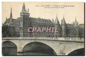 Old Postcard Tour Paris The Seine and the Palace of Justice