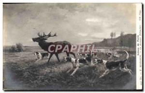 Old Postcard Dogs Dog Hunting hounds has Paris Salons Maissen Last debucher