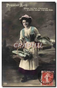 Fancy Old Postcard April 1 fish