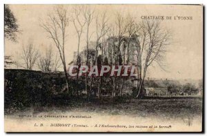 Old Postcard Yonne Dixmont At & # 39enfourchure ruins and the farm