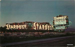 1963 Stardust Hotel Night Neon Marquee Las Vegas Nevada postcard 6578 Teich