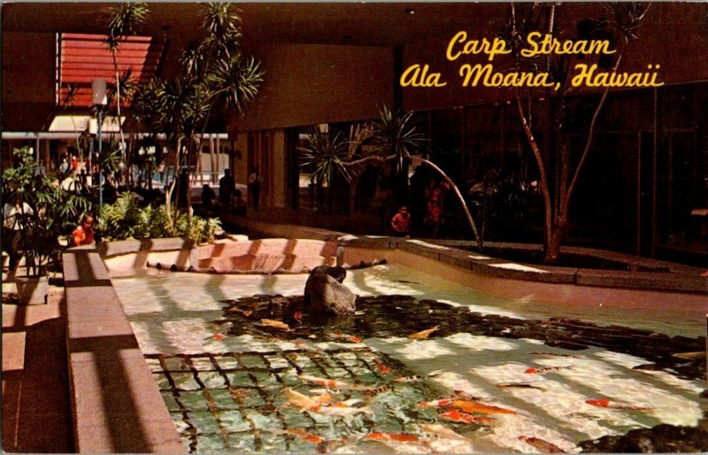 Mall Carp Stream Ala Moana Hawaii Vintage Postcard Standard View Card