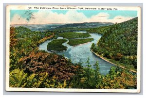 Vintage 1920s Postcard Delaware River Winona Cliff Water Gap Pennsylvania