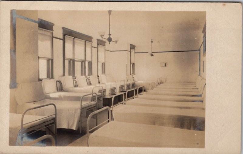 RPPC Military Hospital Ward Room Real Photo Postcard Y17