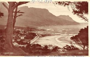 Camps Bay Cape Town South Africa panoramic aerial view antique pc Y14553