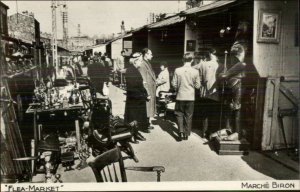 Paris Marche Biron Flea Market Antiques Shopping Real Photo Postcard #1