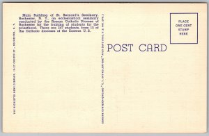 Vtg Rochester New York NY St Bernards Seminary 1940s View Linen Postcard