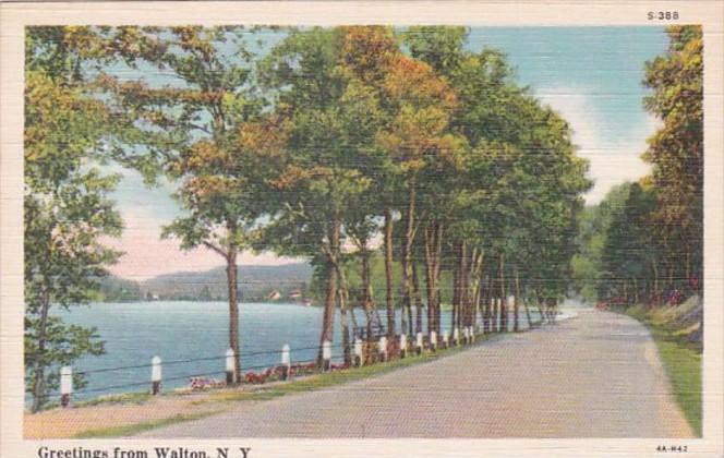 New York Greetings From Walton 1942 Curteich