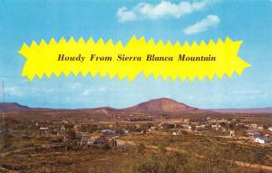 SIERRA BLANCA, TX  Texas   GREETINGS  Bird's Eye City View  HOMES    Postcard