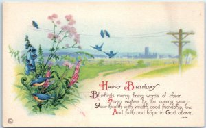 Postcard - Happy Birthday with Poem and Art Print