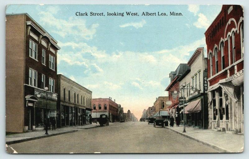 Albert Lea Minnesota~Clark Street~Lunch~Notions~25c Store~Clothing~Banquet~1914 