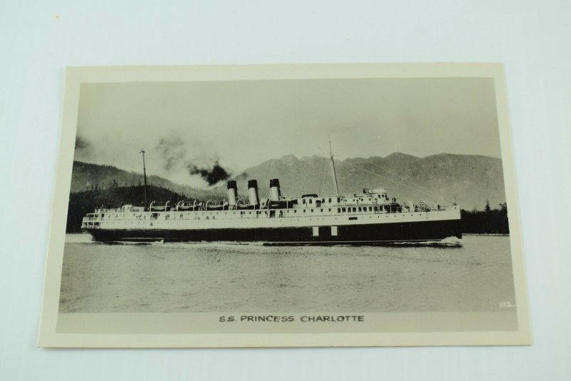 Circa 1910 Real Photo S.S. Princess Charlotte, Vancouver, BC RPPC Vintage P72