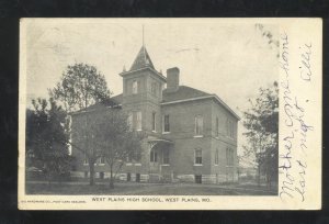 WEST PLAINS MISSOURI WEST PLAINS HIGH SCHOOL BUILDING 1908 VINTAGE POSTCARD