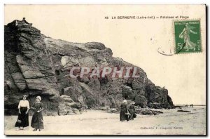 Bernerie Old Postcard Cliffs and beach