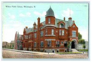 c1920 Withers Public Library Bloomington Illinois IL Unposted Postcard