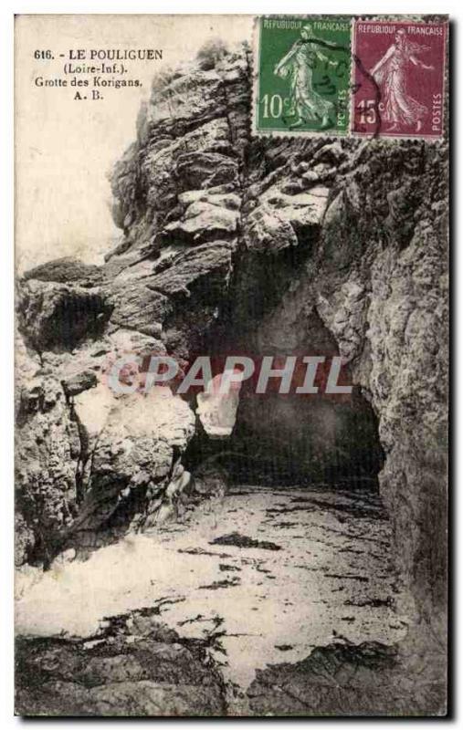 Old Postcard Pouliguen Cave Korigans