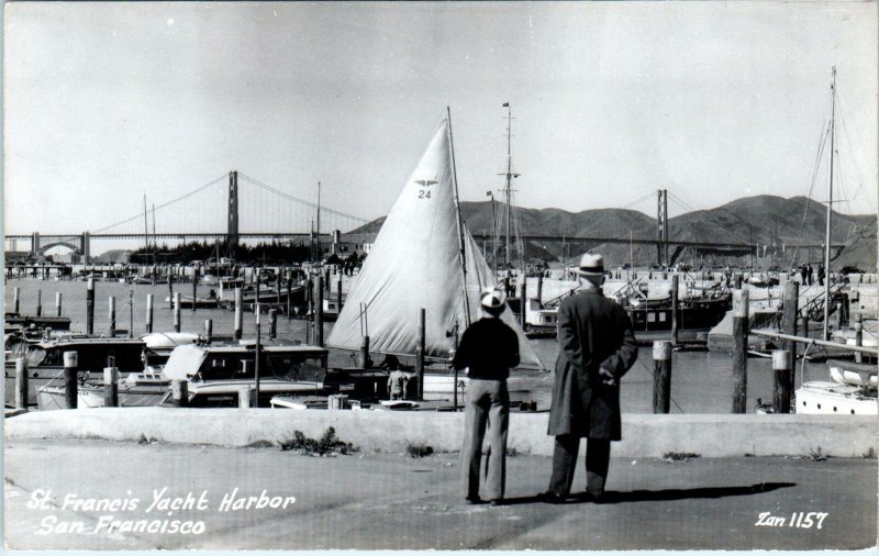 RPPC  SAN FRANCISCO, California ~ ST. FRANCIS YACHT HARBOR  c1940s Zan Postcard