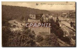 Old Postcard Bouillon View Taking the Rock of Besmont to the Chateau