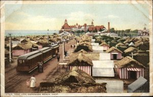 Coronado Beach California CA Tent City Trolley Streetcar c1910 Detroit Pub PC