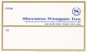 Ohio Toledo Sheraton-Westgate Inn Vintage Luggage Label sk3157