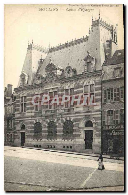 Old Postcard Bank Moulins Caisse d & # 39Epargne