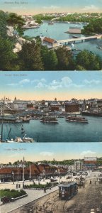 Circular Quay Mosmans Bay Sydney Australia 3x Old Transport Postcard s