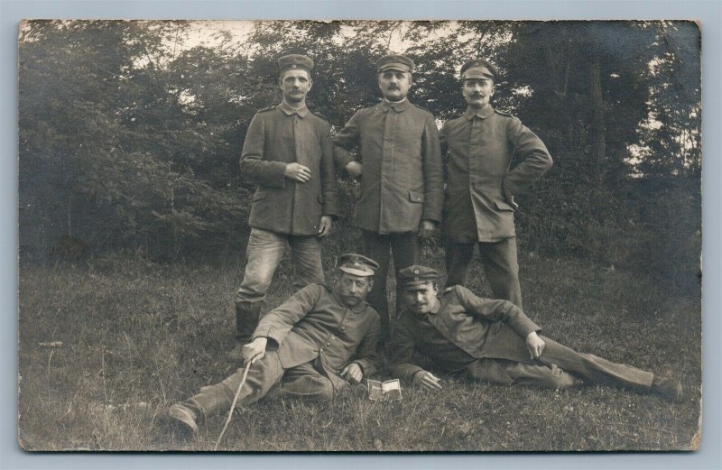 GERMAN WWI SOLDIERS ANTIQUE REAL PHOTO POSTCARD RPPC