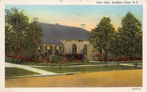 Southern Pines North Carolina 1940s Postcard Civic Club