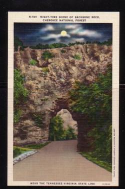 Virginia Postcard Backbone Rock Cherokee Nat Forest