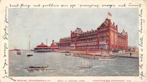 Fortress Monroe Virginia Hotel Chamberlin Waterfront Antique Postcard K87738