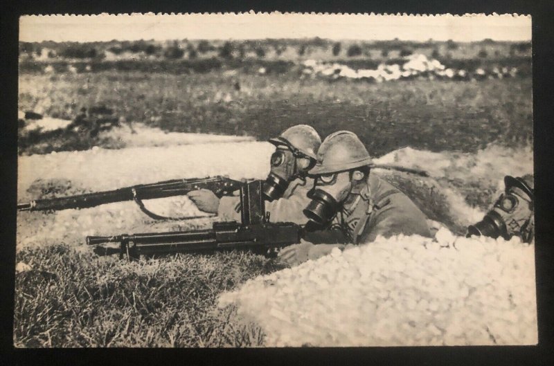 Mint France Real Picture Postcard RPPC Army Soldiers Gas Alert