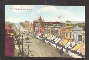 SHERIDAN WYOMING DOWNTOWN MAIN STREET SCENE STORES VINTAGE POSTCARD