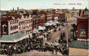 Oklahoma Avenue Guthrie OK Oklahoma Houston Hardware USA c1910 Postcard E44
