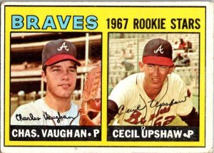 1967 Topps Baseball Card Charley Vaughan Cecil Upshaw Atlanta Braves sk2112