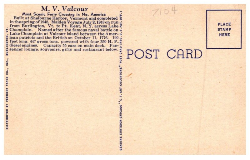 M.V.Valcour , Lake Champlain Transportation Co.