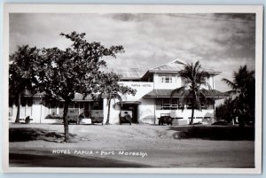 Port Moresby Papua New Guinea Postcard Hotel Papua c1940's RPPC Photo