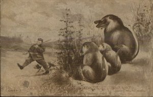 President William Taft Hunting Possums Comic c1910 Postcard