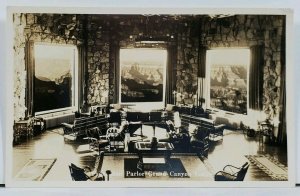 Arizona RPPC View from Sun Parlor Grand Canyon Real Photo c1940 Postcard L5