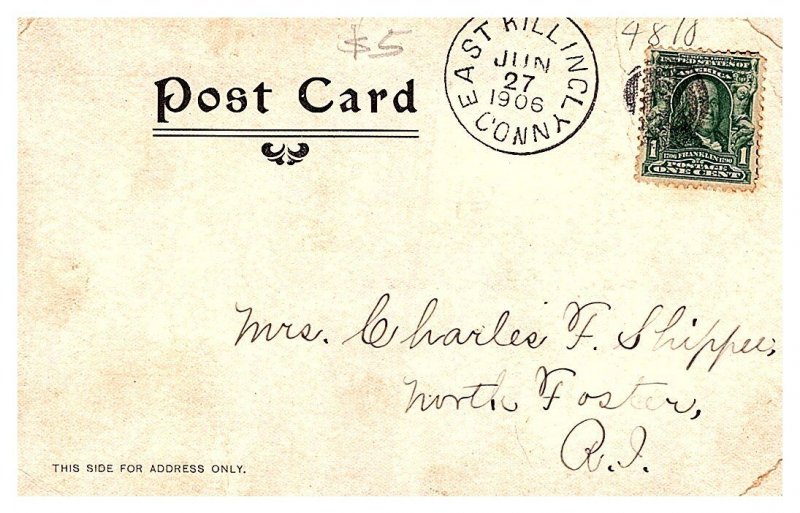 Connecticut East Killingly ,  Chase Mill Pond, view from 1906