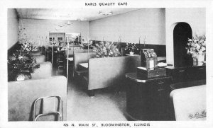 Bloomington Illinois Karls Quality Cafe Interior View Vintage Postcard JI657893