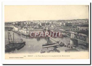 Brest Old Postcard National Bridge and the general view of Recouvrances