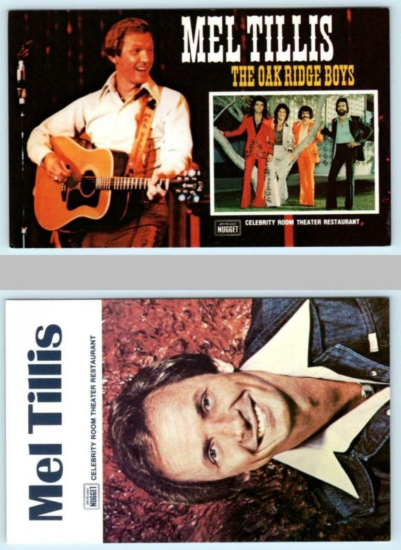 2 Postcards JOHN ASCUAGA'S NUGGET CASINO, NV Sparks MEL TILLIS Oak Ridge Boys